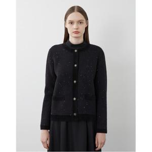 [올리비아로렌]스팽글배색 아우터형 가디건____VOCBC3W9231