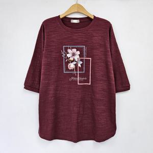 나야홍 / 아이우먼 스퀘어플라워박스반팔티 OLS557M509 빅사이