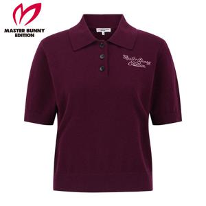 [마스터바니] 여성 로고 자수 캐시미어 카라 반팔 니트 421E3SR311_VO