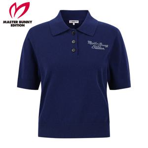 [마스터바니] 여성 로고 자수 캐시미어 카라 반팔 니트 421E3SR311_DL