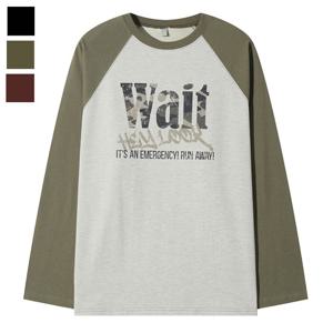 [리빌모아]남자 웨잇 카모 래글런 긴팔 티셔츠 AC-TSA-Q083-카키