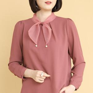 애비뉴투지 엄마옷 승무원 오간자 리본 진주 블라우스 B01210
