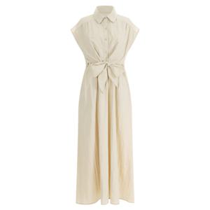 샵앤) 리본 여성 카라 오픈 나시 롱 원피스 JL-WDR-11978-베이지