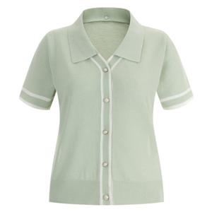 샵앤) 투웨이 여성 단추 반팔 니트 가디건 BOM-WCD-12009-민트