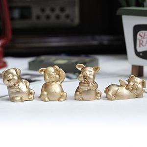 돼지4P 골드 장식소품