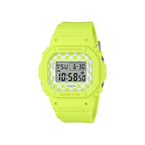 [베이비지]BGD-565GS-9DR LIC 스퀘어 전자시계 라임색 체크무늬 여성시계 학생시계