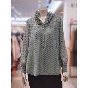 미니멈 세이브존03 미니멈 도트 시스루 블라우스 AGMXDAWB1180A