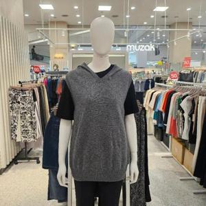 올리비아로렌 HC02 후드 니트 조끼 VVCBN 4W9381