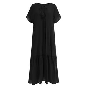 샵앤) 슈슈 여성 리본 반팔 롱 원피스 PIC-WDR-11988-블랙