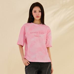 [체이스컬트][본사]여성 전판 나염 레터링 반팔 티셔츠-DBRG5884