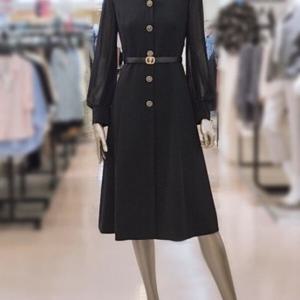 [미니멈]MYCGWO8040시스루소매 플레어 원피스