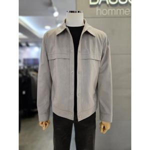 바쏘옴므 세이브존03 바쏘옴므 라이트그레이 비건레더 스웨이드 카라 블루종 점퍼 WSAGY5GU33ALGA