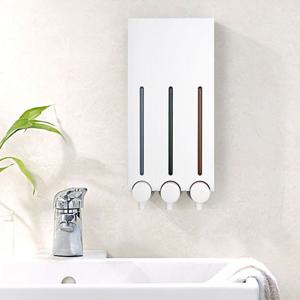 욕실디스펜서 샴푸디스펜서 물비누디스펜서 3구화이트