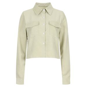 샵앤) 여성 카라넥 앞포켓 캐주얼 크롭 블라우스 셔츠 NARU-WBL-20356-베이지