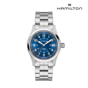 [해밀턴][공식] 해밀턴 카키필드 오토 38mm 블루 다이얼 브레이슬릿 시계 H70455140