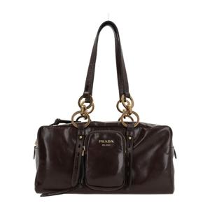 프라다 다크 브라운 소프트 럭스 가죽 숄더 백 1BB138VOOO 2CYR