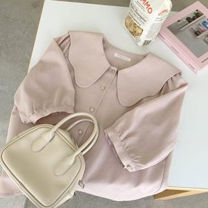 샵앤) 국산 여성 웨이브 세일러 빅카라 7부 블라우스 REI-WBL-4418-베이지