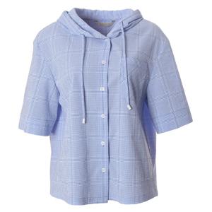 [안지크]블루체크후드반팔셔츠 AJ2BL5360