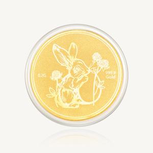 수앤진골드 토끼 코인 골드바 24K 순금 0.2g