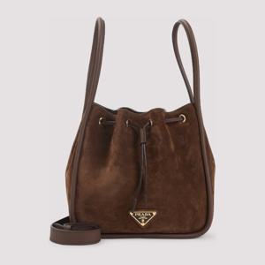 프라다 브라운 스웨이드 드로우스트링 숄더 백 1BE087VOVO 2C4S