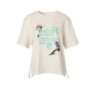 [엠씨]레터링 나염 라운드티셔츠 C52T013