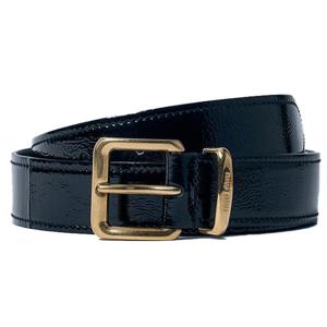 25 FW 미우미우 3cm 로고 데보시드 루프 크링클 레더 벨트 블랙 5CC630 2DNT F0002