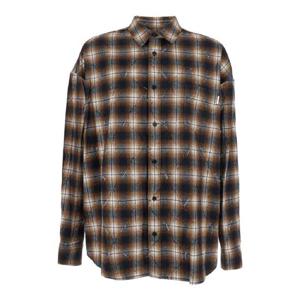 JUUNJ Argyle Damaged Check Loose Fit Shirts JC5864P01DBROWN