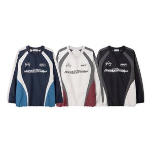 남자 OFF 스포티 트랙 나일론 긴팔 티셔츠 RM-TSA-Q068-회색