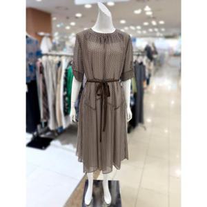 소고 세이브존01 허리 리본 프린트 쉬폰 원피스 TL2PA03