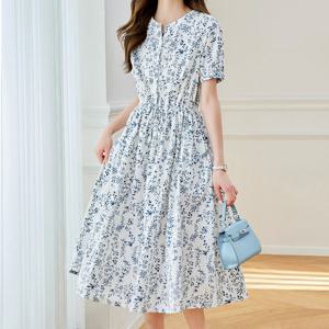 잔꽃 프린트 반팔원피스_BJ2OP033