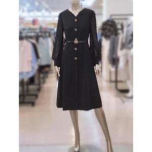 미니멈 세이브존03 미니멈 시스루소매 플레어 원피스 AGMYCGWO8040A