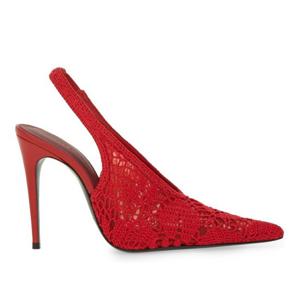 마그다부트림 레드 크로셰 포인티드 토 슬링백 펌프스 523725 R