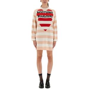 모스키노 스트라이프 롱 슬리브 미니 원피스 04998212 2166