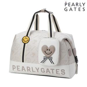 파리게이츠 (521E3BB201IV) 여성 스마일 로고 패턴 보스턴백 & 미니 파우치