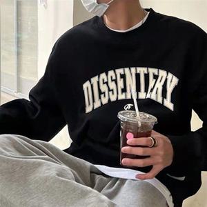 LK-T005 데일리 오버핏 레터링 맨투맨 의류 가을 남여공용 프린팅