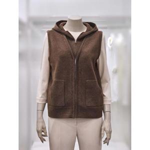 프렐린 세이브존02 니트 후드 집업 조끼 RBV253011