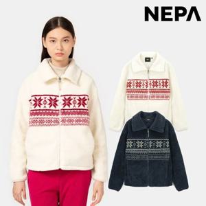 [네파] 여성 뽀글이 집업 노르딕 패턴 플리스 자켓 7K86167