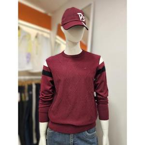 팜스프링스 세이브존01 남성 입체라인 패턴 라운드넥 긴팔 니트 SKRM243303