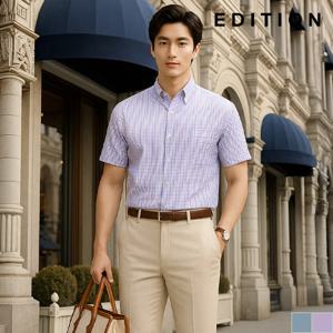 [에디션] 체크 반팔 카라 셔츠 (NEB2WC1954)