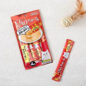 이나바 챠오 츄르 참치&킹크랩 4개입 (SC-108) 고양이 파우치 고양이 간식