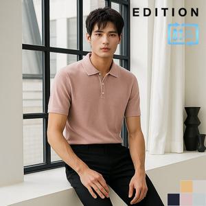 [에디션] 사선 트윌조직 반팔 카라 니트 I (NED2ET1903)