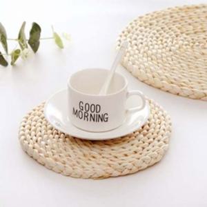 플레이팅 라탄식 컵받침/ 11cm 원형 티코스터