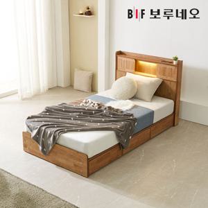 보루네오하우스 프라임 티엔 LED 원목 수납 침대 프레임 SS+본넬