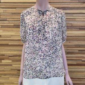 올앤선드리 M백화점 허쉬프린트 블라우스,프린트끈 블라우스 A5M4B431