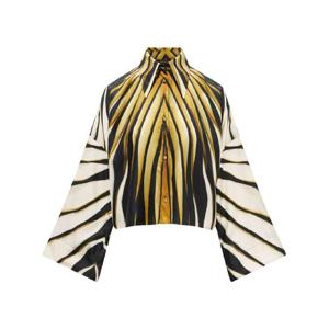 25 FW 로베르토 카발리 레이 오브 골드톤 프린트 실크 셔츠 TKT7004QM33 TP432087329