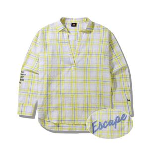 [지프]여성) 체크 V형 브이넥 카라 셔츠 JQ2SHF107