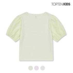 [탑텐키즈][탑텐키즈] 여아 우븐매치 반팔티_MKC2TS2002