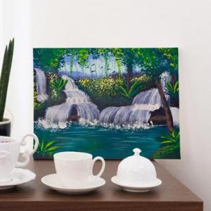 아트박스/꾸밈 bh948-캔버스액자33.4x24.2_풍수폭포일러스트