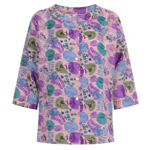 샵앤) 국산 여성 단추 라운드넥 인견 7부소매 블라우스 YF-WBL-20665-퍼플