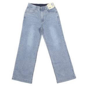 [뱅뱅]여성 속밴드 10부 크롭 와이드 스판 청바지 NQM265